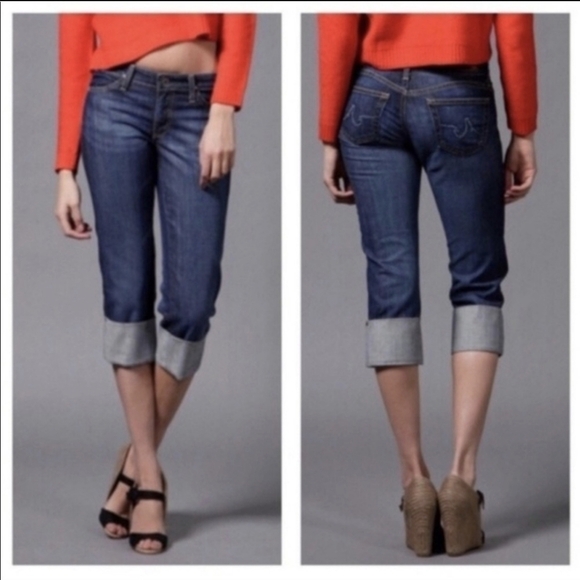 AG Adriana Goldschmied the Shorty cropped cuffed jeans - Picture 1 of 13